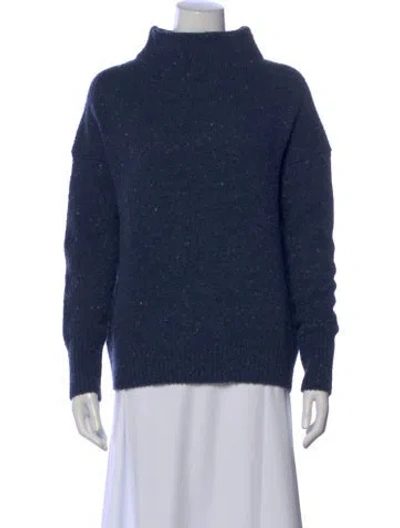 Pre-owned Vince Wool Tweed Pattern Sweater In Blue