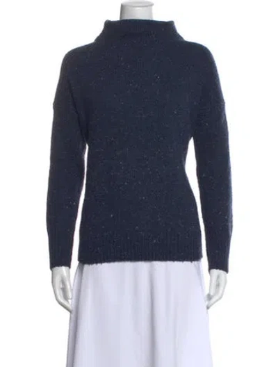 Pre-owned Vince Wool Tweed Pattern Sweater In Blue