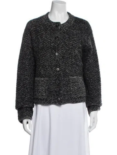 Pre-owned Vince Wool Tweed Pattern Sweater W/ Tags In Gray