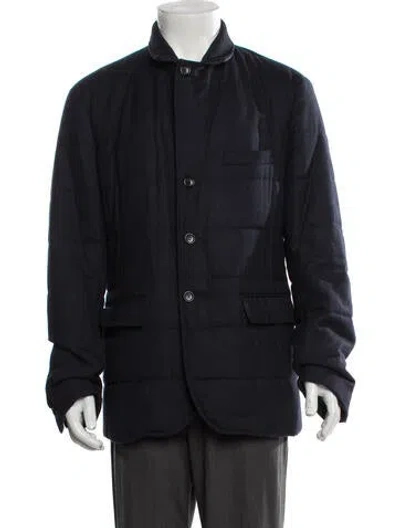 Pre-owned Vince Wool Utility Jacket In Blue
