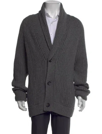 Pre-owned Vince Wool V-neck Cardigan In Gray
