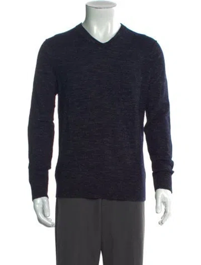 Pre-owned Vince Wool V-neck Pullover In Blue