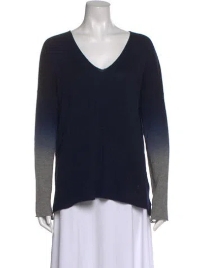 Pre-owned Vince Wool V-neck Sweater In Blue