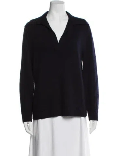 Pre-owned Vince Wool V-neck Sweater In Blue
