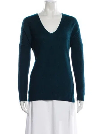 Pre-owned Vince Wool V-neck Sweater In Blue