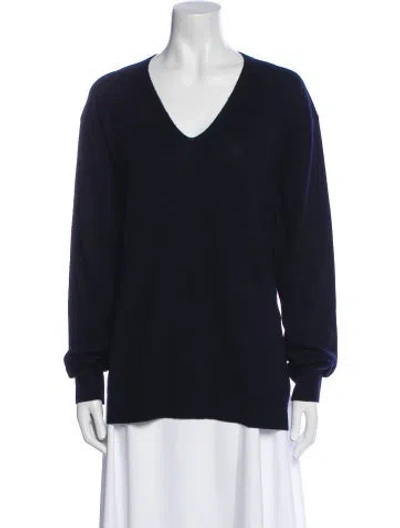 Pre-owned Vince Wool V-neck Sweater In Blue