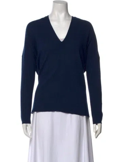 Pre-owned Vince Wool V-neck Sweater In Blue