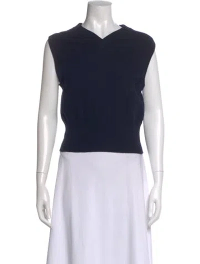 Pre-owned Vince Wool V-neck Sweater In Blue