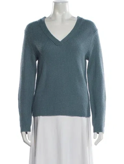 Pre-owned Vince Wool V-neck Sweater In Blue
