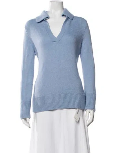 Pre-owned Vince Wool V-neck Sweater In Blue