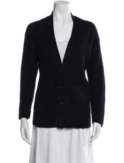 Pre-owned Vince Wool V-neck Sweater In Blue