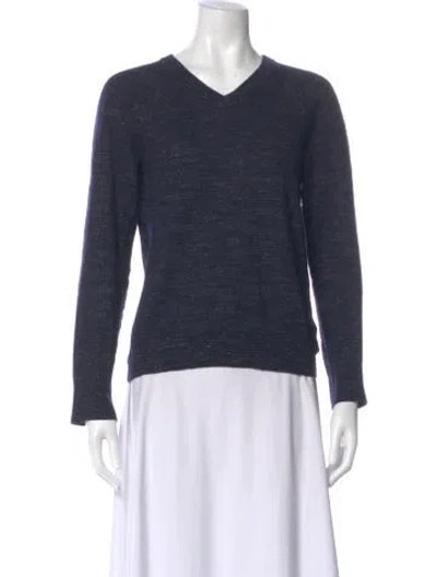 Pre-owned Vince Wool V-neck Sweater In Blue