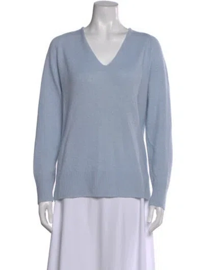 Pre-owned Vince Wool V-neck Sweater In Blue
