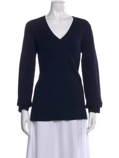 Pre-owned Vince Wool V-neck Sweater In Blue