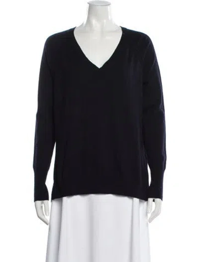 Pre-owned Vince Wool V-neck Sweater In Blue