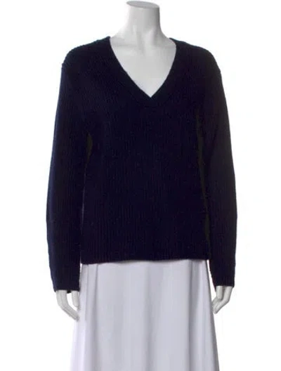 Pre-owned Vince Wool V-neck Sweater In Blue