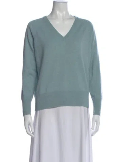 Pre-owned Vince Wool V-neck Sweater In Blue