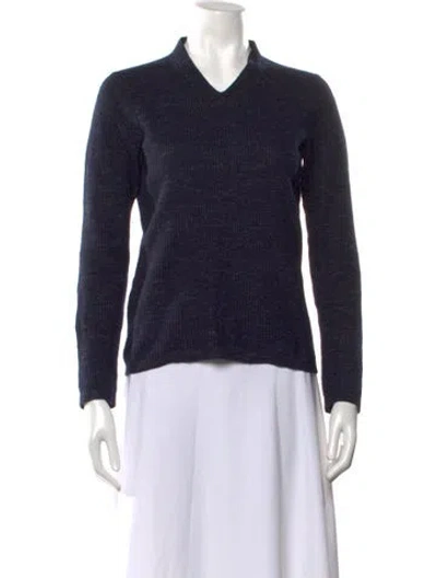 Pre-owned Vince Wool V-neck Sweater In Blue