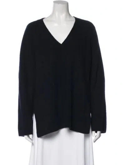 Pre-owned Vince Wool V-neck Sweater In Blue
