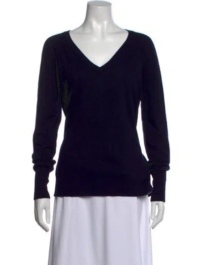 Pre-owned Vince Wool V-neck Sweater In Blue