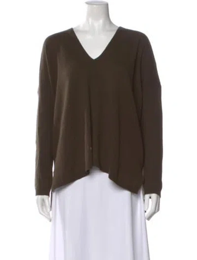 Pre-owned Vince Wool V-neck Sweater In Brown