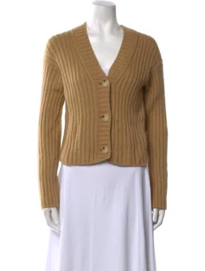 Pre-owned Vince Wool V-neck Sweater In Brown