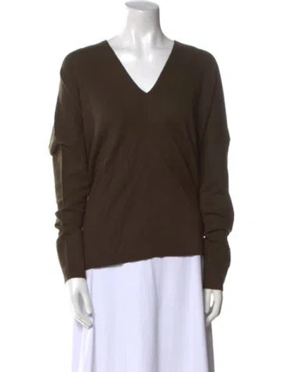 Pre-owned Vince Wool V-neck Sweater In Brown