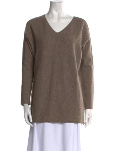Pre-owned Vince Wool V-neck Sweater In Brown