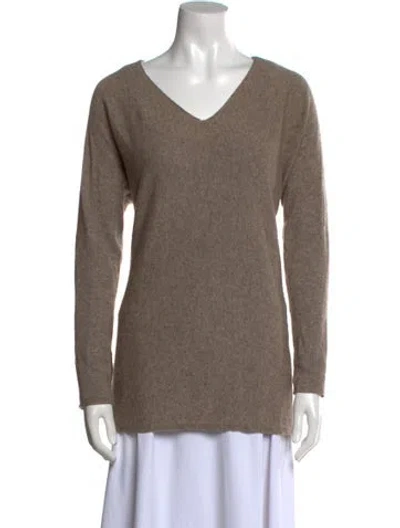 Pre-owned Vince Wool V-neck Sweater In Brown