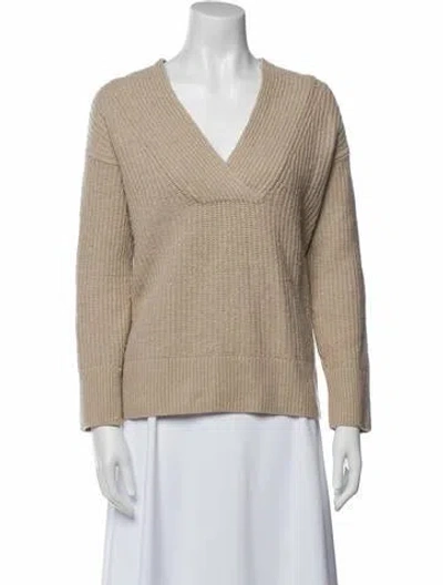 Pre-owned Vince Wool V-neck Sweater In Brown