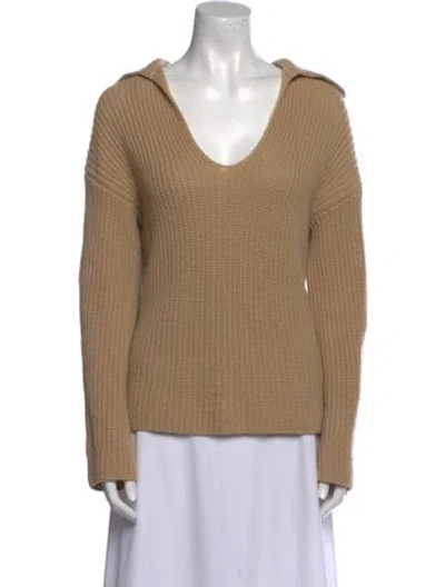 Pre-owned Vince Wool V-neck Sweater In Brown