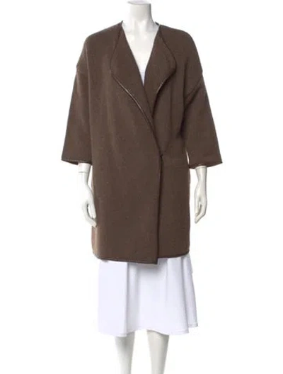 Pre-owned Vince Wool V-neck Sweater In Brown
