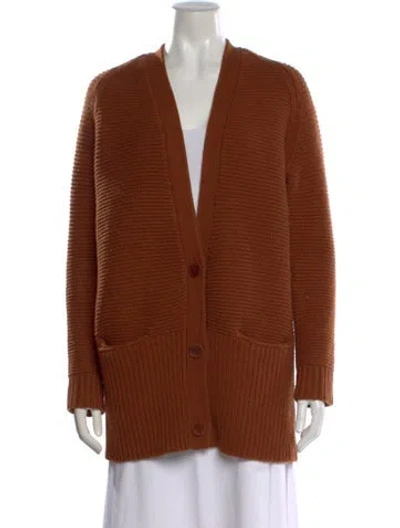 Pre-owned Vince Wool V-neck Sweater In Brown