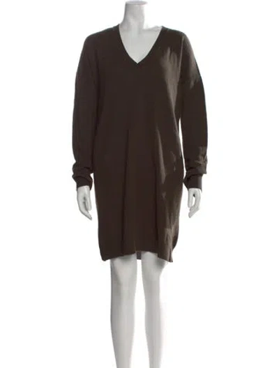Pre-owned Vince Wool V-neck Sweater In Brown