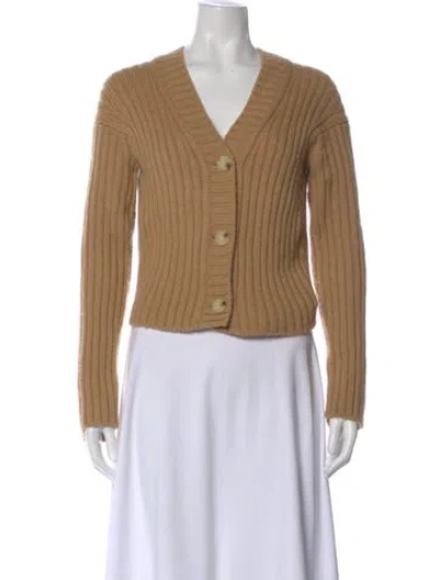 Pre-owned Vince Wool V-neck Sweater In Brown