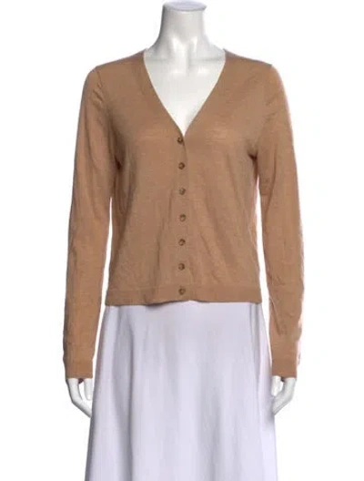Pre-owned Vince Wool V-neck Sweater In Brown