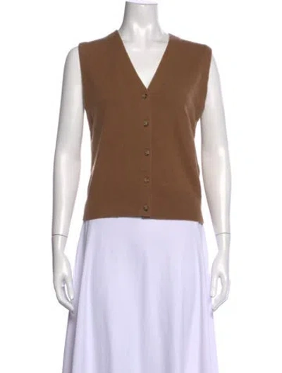Pre-owned Vince Wool V-neck Sweater In Brown