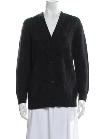 Pre-owned Vince Wool V-neck Sweater In Gray
