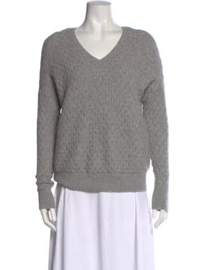 Pre-owned Vince Wool V-neck Sweater In Gray