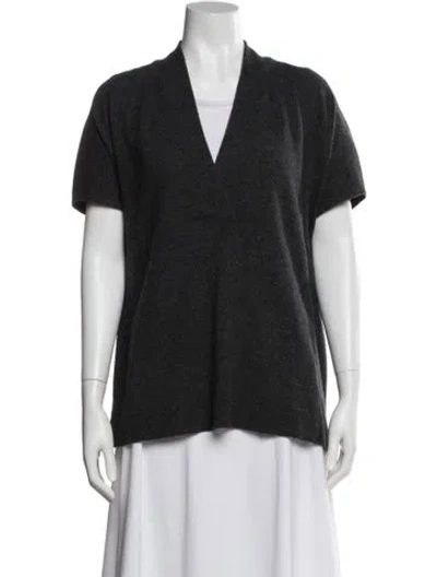 Pre-owned Vince Wool V-neck Sweater In Gray