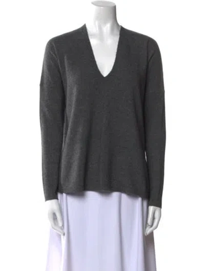 Pre-owned Vince Wool V-neck Sweater In Gray