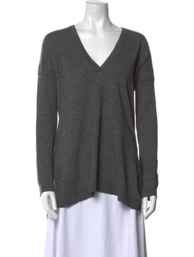 Pre-owned Vince Wool V-neck Sweater In Gray