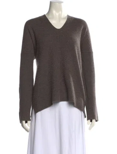 Pre-owned Vince Wool V-neck Sweater In Gray