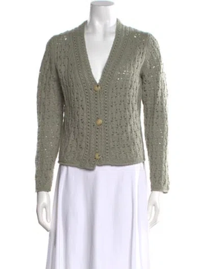Pre-owned Vince Wool V-neck Sweater In Gray