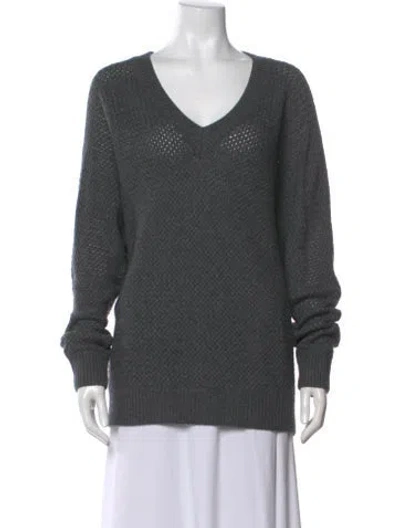 Pre-owned Vince Wool V-neck Sweater In Gray