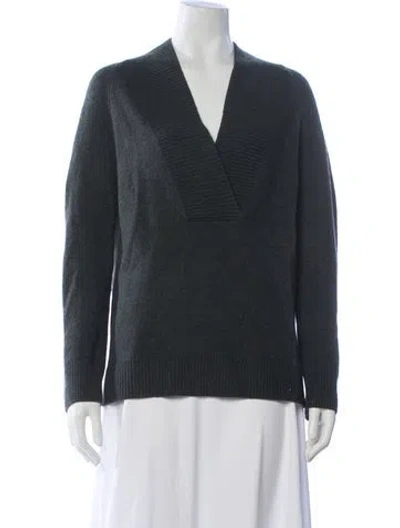 Pre-owned Vince Wool V-neck Sweater In Gray