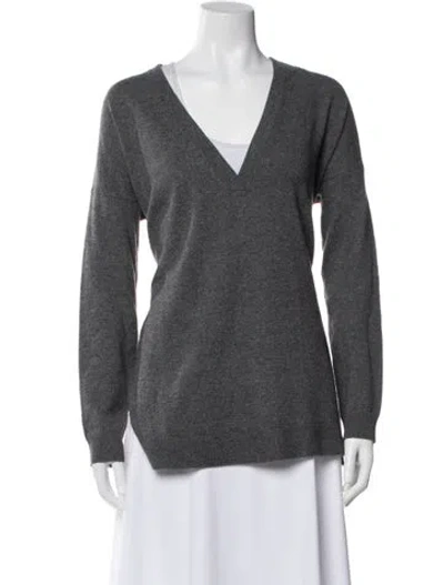 Pre-owned Vince Wool V-neck Sweater In Gray