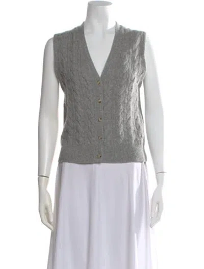 Pre-owned Vince Wool V-neck Sweater In Gray