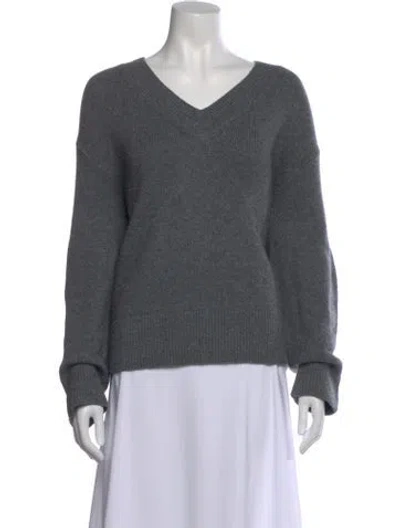 Pre-owned Vince Wool V-neck Sweater In Gray