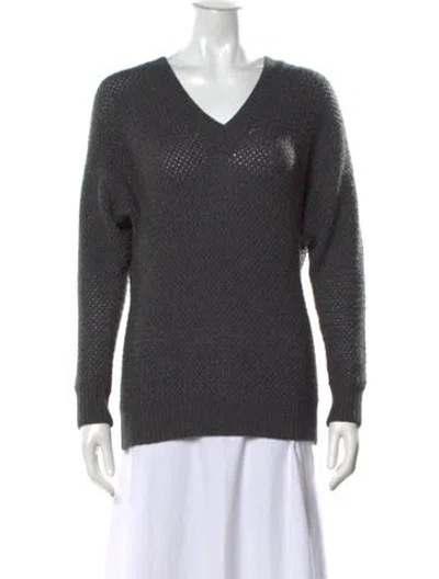 Pre-owned Vince Wool V-neck Sweater In Gray